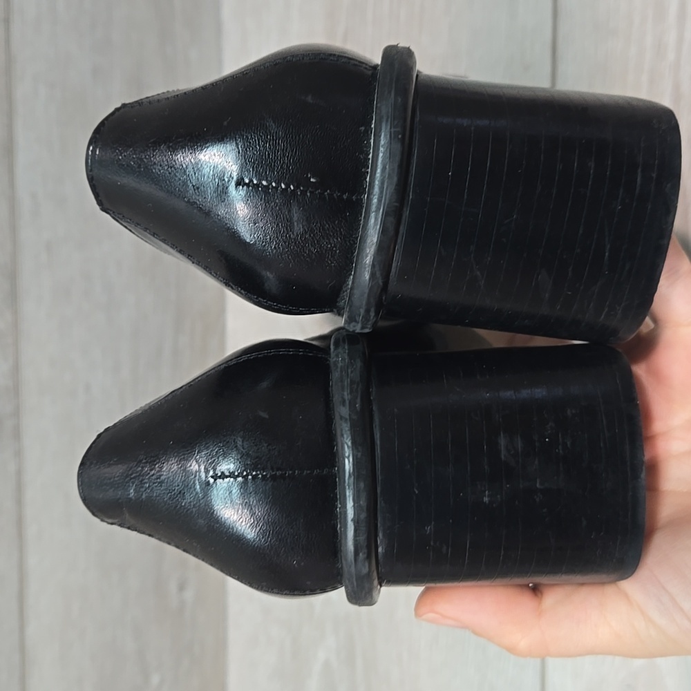 Vintage Nine West Kinetic Leather Y2k Women's Loafers Square Toe Heel Shoes 7.5M - Picture 7 of 12